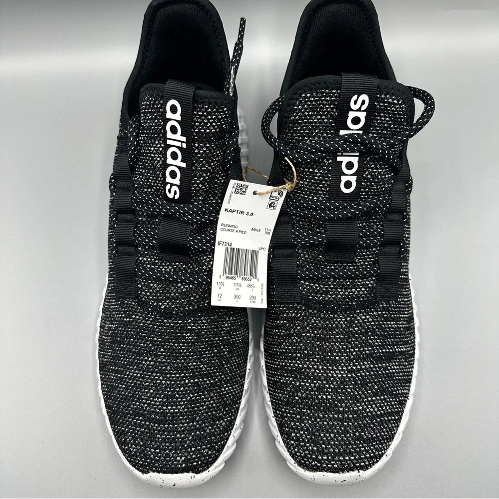 Adidas Kaptir 3.0 Running Athletic Gym Sneakers Men's Size 12 Black White